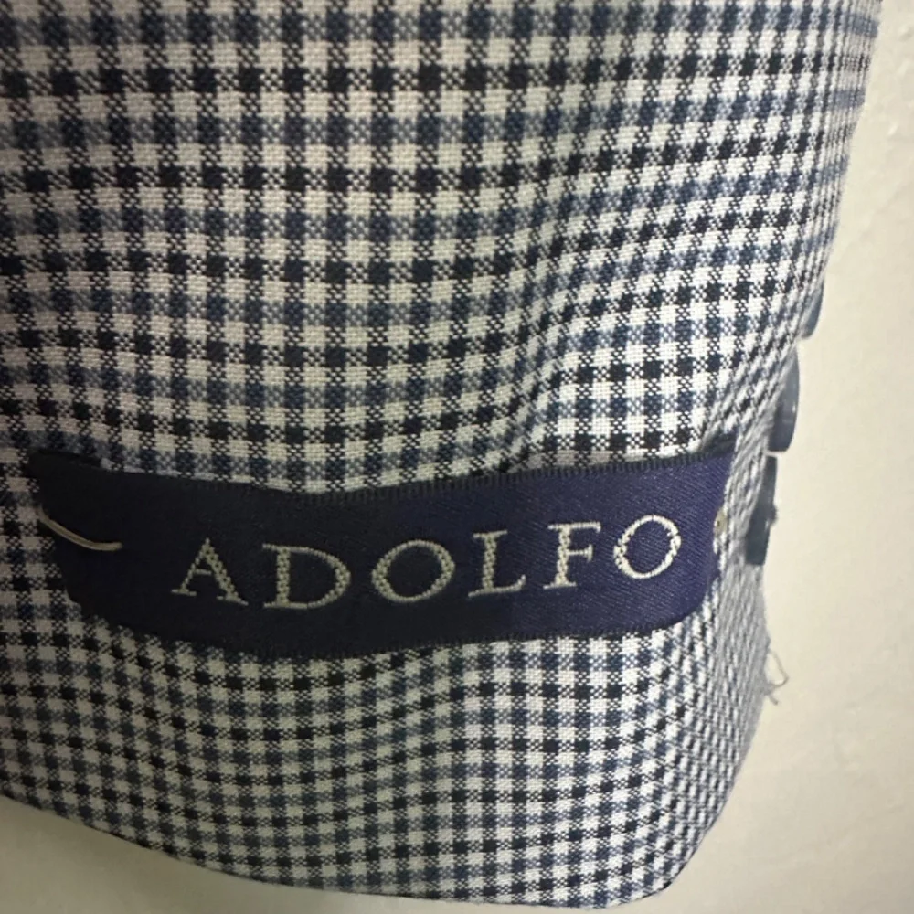 Adolfo Microplaid Blazer ~46R New with tags Microtech fiber fabric - Picture 3 of 5